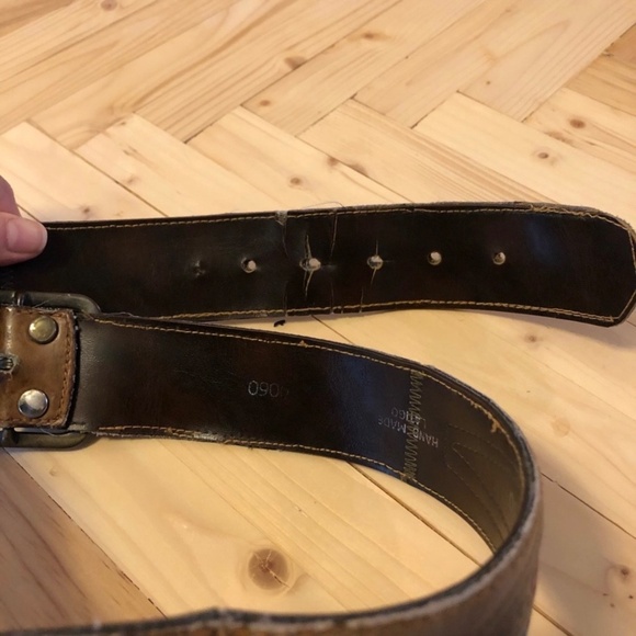 Haitian Hand Painted Leather Belt - Picture 3 of 5